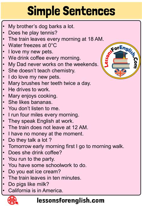example sentence for words.